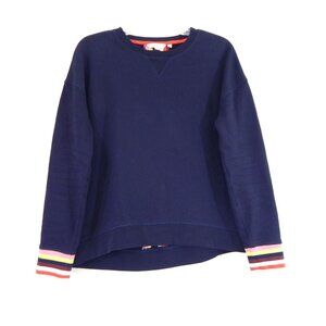 Boden Navy Sweatshirt with Multicolor Cuffs